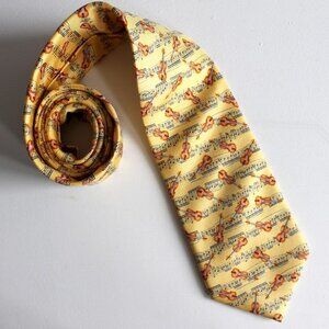 Yellow Violin Tie 100%  Silk | The Metropolitan Opera